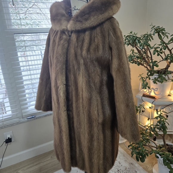 Ntural Mink Fur Vintage Luxury Elegant Brown Fur Coat See Pics For Mesurments - Picture 6 of 16